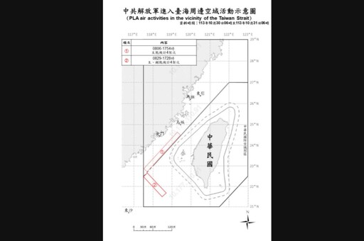 颱風天仍持續擾台！4架共機越中線闖我空域