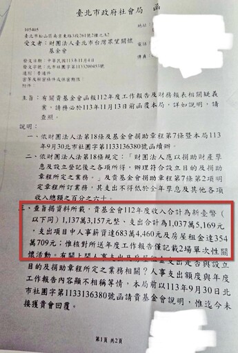 【獨家】眾望基金會財務關鍵公文曝光 簡舒培質疑「毫無業務支出」：掛羊頭賣狗肉