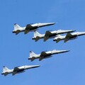 F-5系列戰機守衛台海50年光榮除役 五機編隊告別飛行