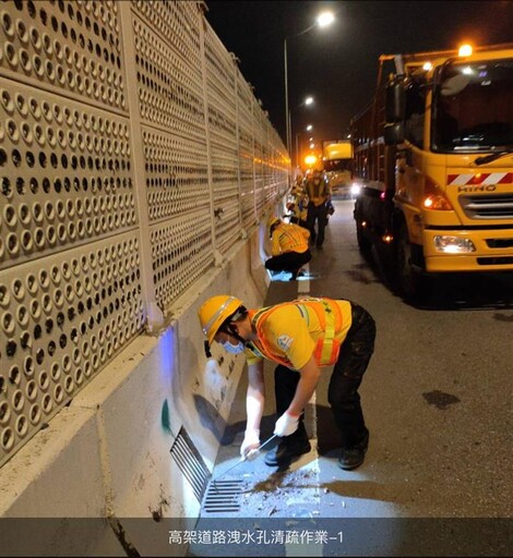 環保局進行上半年北市高架道路洩水孔清疏