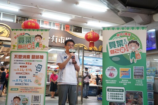 推動「不塑市場」 新北環保局、市場處首長逛市場 示範不塑消費