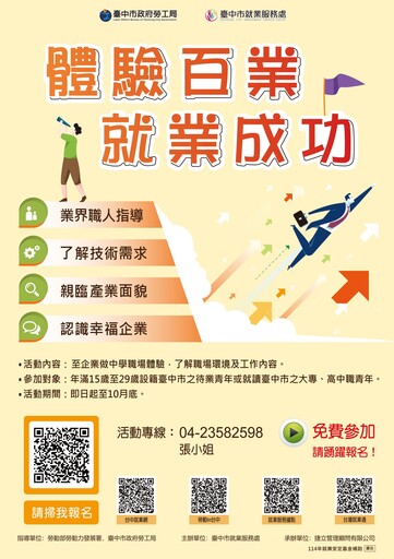 邀請青年暑假相揪走進職場第一線！ 中市勞工局攜手企業合作職場體驗