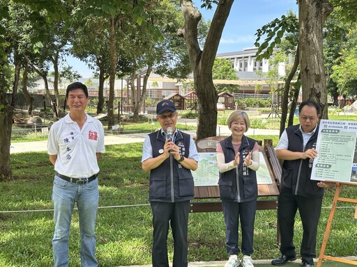夏日避暑新去處! 建設局長視察后里森林公園「搖籃遊戲場」遮陽設施