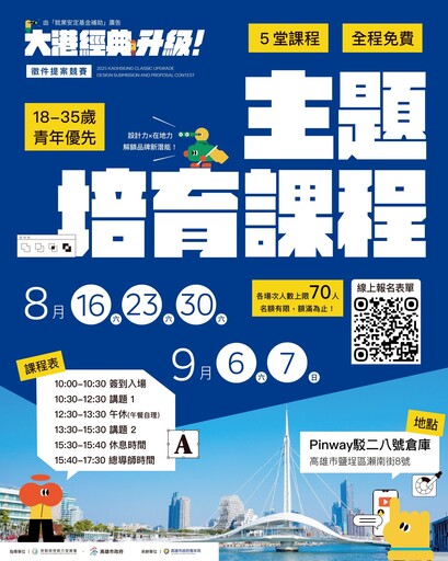 不用參賽也能上課！ 青年局「大港經典」十位專家五大課程 陪你提案到上架