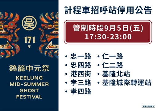 傳承171年!鷄籠中元祭放水燈遊行9/5熱鬧舉行 基隆交通管制措施出爐