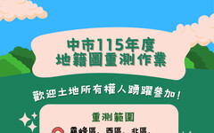 中市地籍圖重測作業即將開跑 地政局11月底陸續召開宣導會