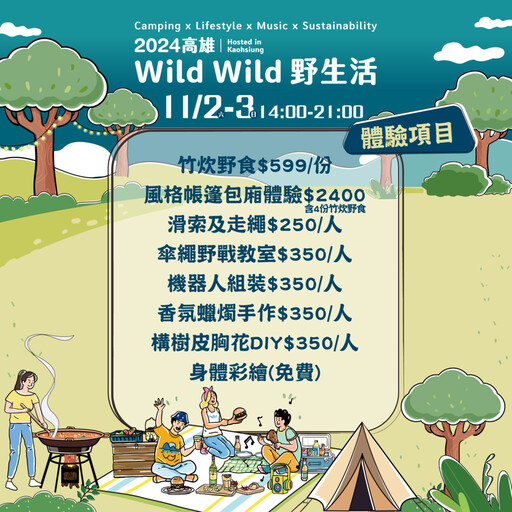 「2024高雄Wild Wild野生活」 11月衛武營盛大登場