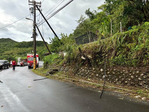 高壓電線垂落阻交通 基四警緊急封路助搶修