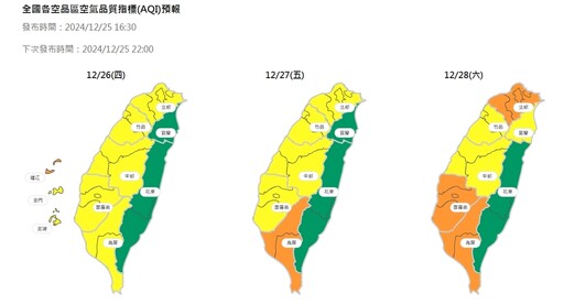 境外污染物伴隨大陸冷氣團南下 加強自身防護 留意空氣品質變化