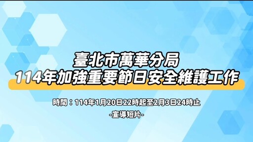 艋舺警結合防詐騙宣導 拍攝節安工作三大主軸宣導影片 有效維護轄區治安