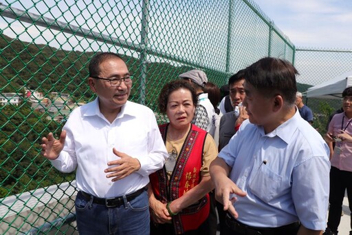 瑞芳高工、阿美家園邊坡坍方搶修完成 侯友宜視察關心安全