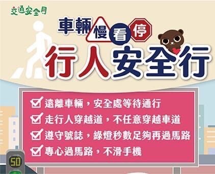 基警加強交通安全月宣導執法 加強行人友善及行人有序專案