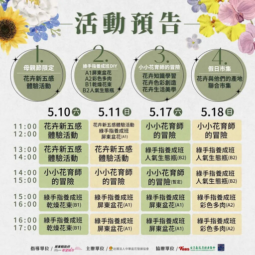用花傳情慶祝母親節 賞花購花傳遞感恩
