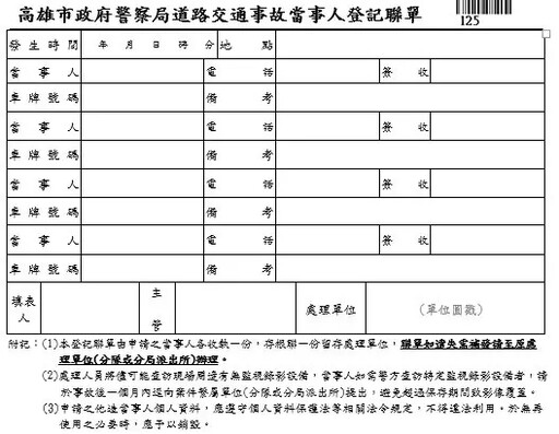 雄警:車禍聯單順序不等於肇責輕重