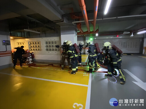 強化搶救技能 新北模擬地下室車輛火警搶救演練