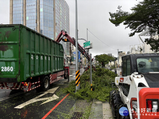 臺南路樹倒、招牌掉 工務局緊急排除障礙