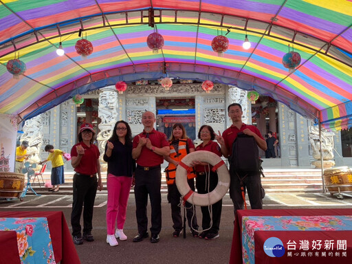 客家新容顏中元祭在富岡集義祠 消防局應景「中元防溺防震應變不丟包」