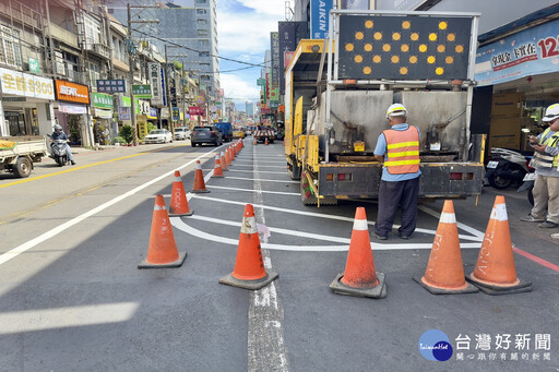 槽化線遭誤為停車格 桃捷工局澄清並趕繪完成