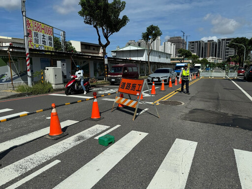 永康中山南路與東橋七路口施作雨水下水道 車輛請改行東橋一路