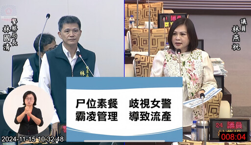 南市女警深夜值勤導致流產？ 議員林燕祝要求黃偉哲全面檢討女警權益