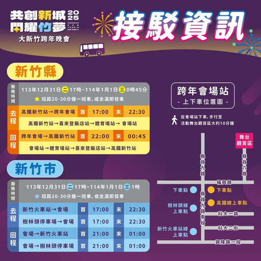 2025大新竹跨年晚會 4處管制區車輛只出不進