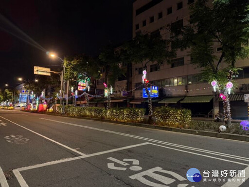 中壢新明市場前明德路分隔島華麗大變身 吸引民眾打卡抽獎