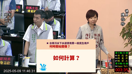 耽憂家戶污水費倉促上路 議員陳怡珍要求水利局先溝通再開徵