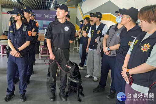 2025雙北世界壯年運動會登場 蘆警攜拉布拉多警犬強化反恐安檢