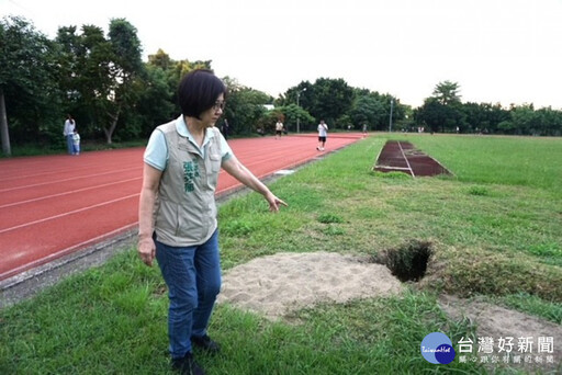 霧峰綜合運動場跑道破損有狗洞 民代爭取全區域整建