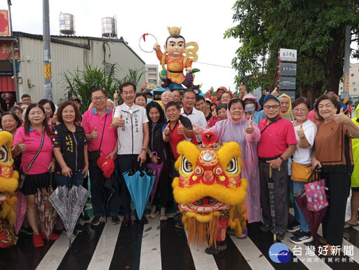 大村鄉過溝社區設Q版三太子打卡新景點 入口意象揭幕