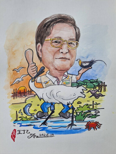 感謝無私奉獻生態保育 邱仁武獲贈彩繪趣味漫畫