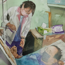 「醫師畫家」郭宗正總裁熱愛藝術 病床上專注作畫熬過病痛