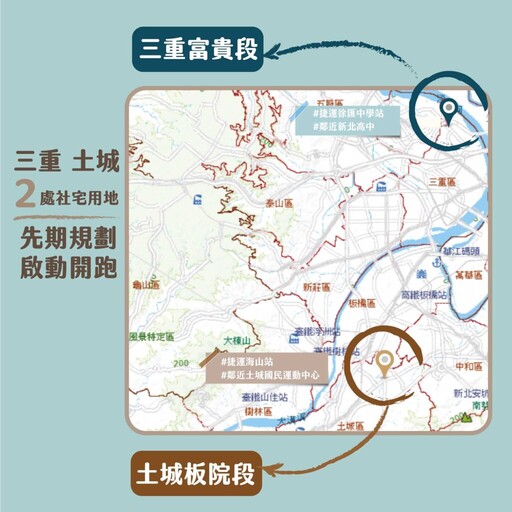 新北再添社宅用地 土城三重2地段逾7千平方公尺