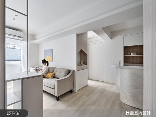 中島是我家的生活重心，29年老屋蛻變為19坪的白色系現代風小宅