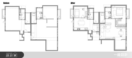 重新定義雙拼住宅！27 坪中古屋不拆牆打通空間、居家場域分類規劃，大小住宅不合併反而發揮最佳坪效