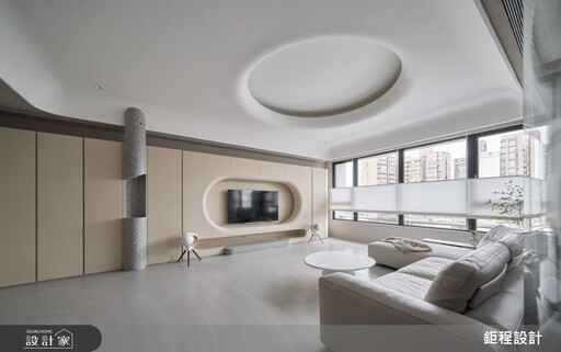 台北市區50坪現代風美宅，質樸材質 X 弧形設計，創造富有溫度的侘寂療癒之家
