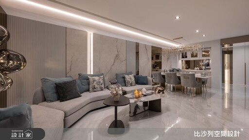 奢石與設計燈飾的精緻氣質，為60坪高級訂製私人豪宅，打造頂級生活享受