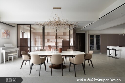 87坪現代感都會豪宅,以奶油色x弧形打造親子宅內的溫柔邂逅