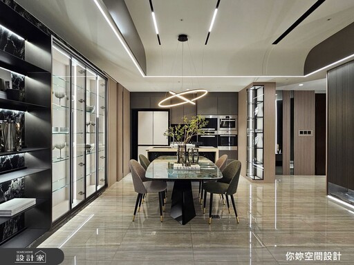 圓弧柔光中的現代輕奢日常,37.5坪四房宅的靜謐魅力