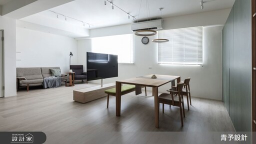 老屋翻修24坪現代風小宅，以深墨綠與洞洞板開展家的新秩序