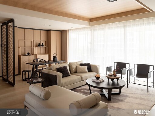 50坪新東方風設計，融合中式雅韻與現代美學創造溫潤優雅的理想家居