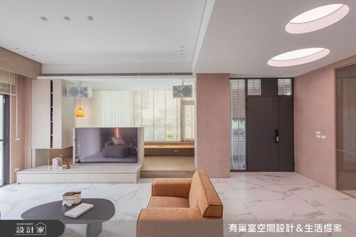 藕紫色輕盈的留白美學，宜蘭126坪侘寂風透天別墅