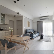 北歐風設計實踐視覺斷捨離！25 坪小宅挑戰極限收納，用「好清潔」建材打造無塵家