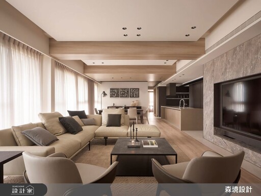 以光與色彩編織家的溫度，新北市板橋80坪現代宅，以自然語彙串聯家的情感交流