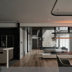 月球靈感的餐廳穹頂，80坪中古屋翻新展現沉穩優雅的現代風層次