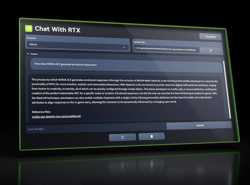 NVIDIA也加入AI聊天機器人大戰！Chat with RTX應用程式供用戶免費下載