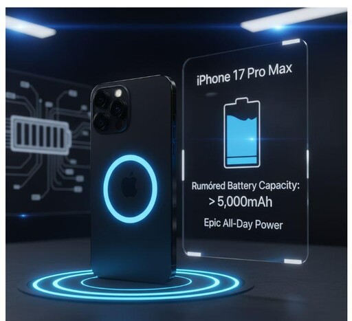 電力滿格！iPhone 17 Pro Max電池破5000mAh