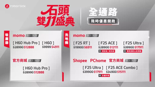 連假結束別憂鬱!石頭科技雙11盛典即將開跑