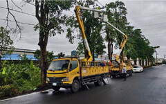 康芮來襲！台電人員坐路邊吃便當邊搶修 曝「停電戶數已逼近30萬」