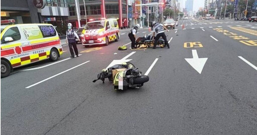 機車追撞騎士噴飛好幾尺 腦震盪送醫驚險畫面曝光